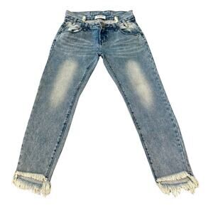 One Teaspoon Blue Straight Leg Jeans